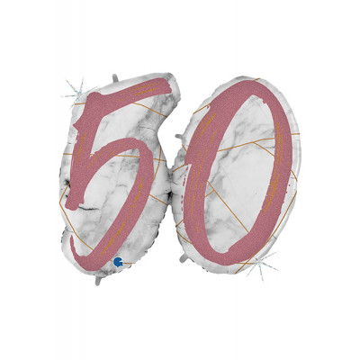 Цифры 50 / мрамор, розовое золото