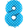 Цифры 1-4, 6-8 / Горошек на голубом / 102 см / GR