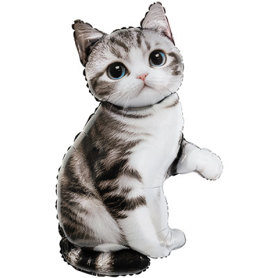 Фольгированный шар Серый котенок 
