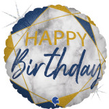 HB Мрамор, синий / круг 45 см / GR